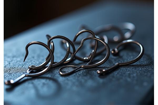 精密鍛造された釣りフックのクローズアップ